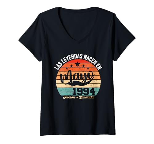 Mujer 32 años Cumpleaños Las Leyendas Nacen en Mayo de 1994 Camiseta Cuello V