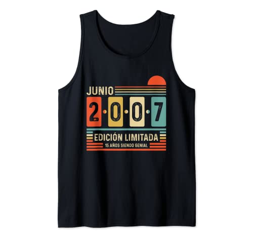 15 Años Junio 2007 Leyenda Regalo 15 Cumpleaños Camiseta sin Mangas