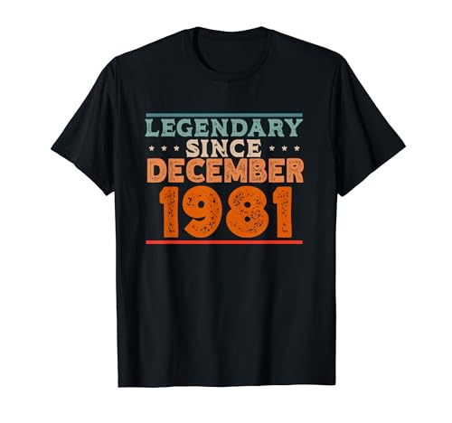 Legendario desde diciembre de 1981 retro vintage fiesta de cumpleaños Camiseta