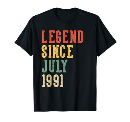 Leyenda Desde Julio 35 cumpleaños 1991 Hombres Mujeres 35 años Camiseta