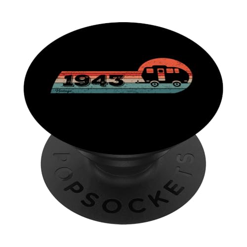Camping Cumpleaños Nacido en 1943 Acampada Remolque-Caravana PopSockets PopGrip Adhesivo