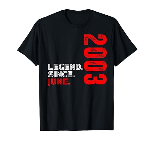 Nacido en junio de 2003 Leyenda de cumpleaños vintage desde junio de 2003 Camiseta