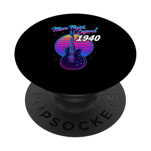 Camiseta Guitarra Eléctrica Retro Cumpleaños 1940 Estilo PopSockets PopGrip Adhesivo