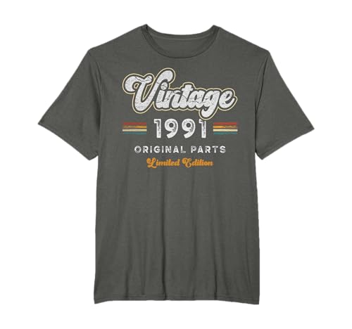 Vintage 1991 Piezas Originales 35 Cumpleaños Camiseta