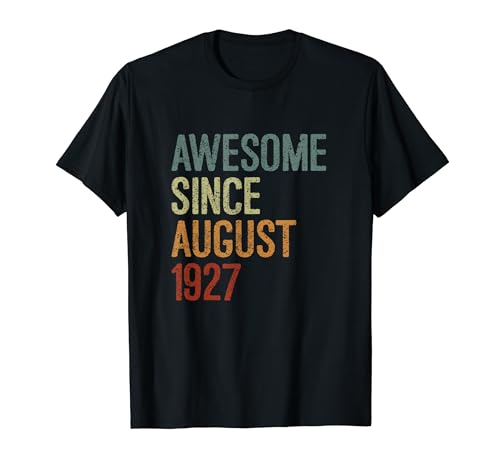 Impresionante desde agosto de 1927, regalo de cumpleaños divertido retro Camiseta