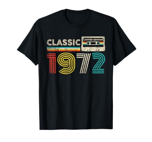 Cinta de casete clásica retro de 1972 con idea de cumpleaños de 1972, vintage Camiseta