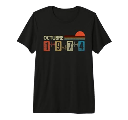 Octubre 1974 Vintage - 52 Años Regalo Cumpleaños Hombre Camiseta Premium
