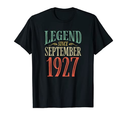 Leyenda desde septiembre 1927 Diseño de cumpleaños Camiseta