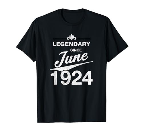 100 cumpleaños Nacido en Junio de 1924 Vintage 100 años Camiseta