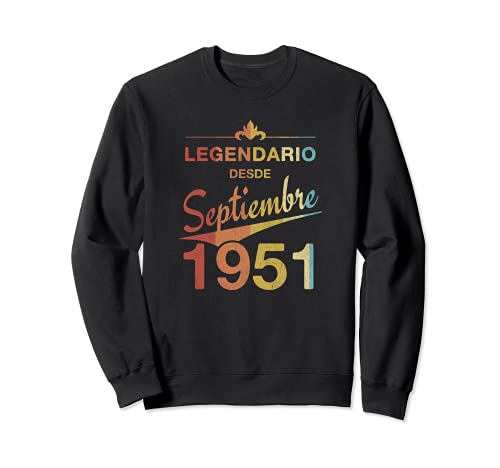 70 cumpleaños Nacido en septiembre de 1951 Vintage 70 años Sudadera
