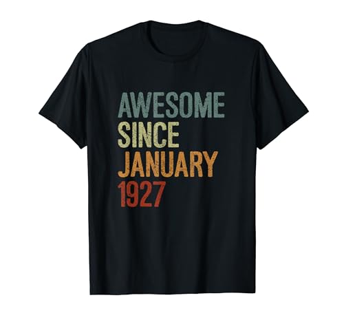 Impresionante desde enero de 1927, regalo de cumpleaños divertido retro Camiseta