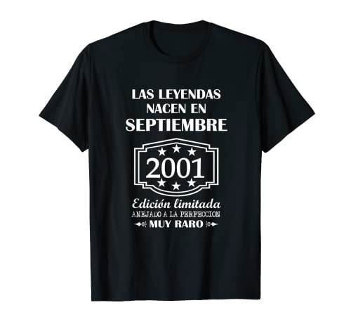 Las Leyendas nacen en Septiembre de 2001 cumpleaños Camiseta