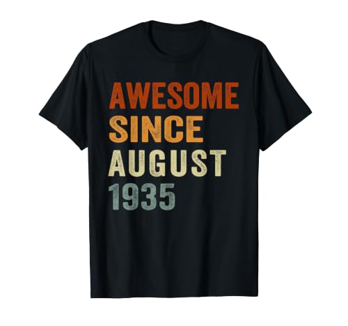 Retro Awesome Desde Agosto de 1935 91 años 91 cumpleaños Camiseta