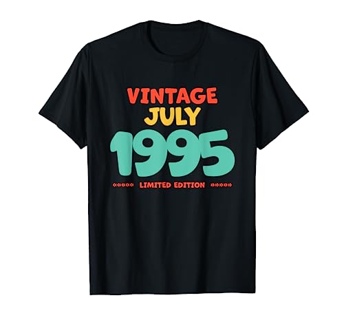 Vintage 1995 Julio Leyenda Nacida En Julio 1995 Cumpleaños Camiseta