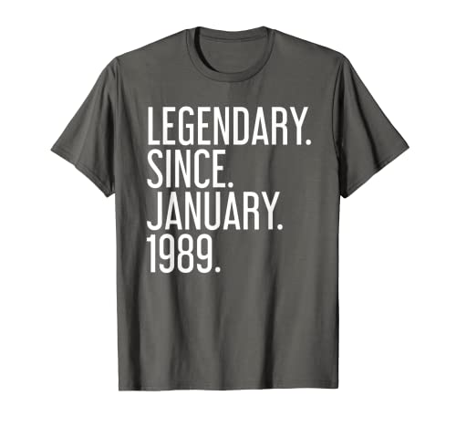 Enero 1989 | Traje de fiesta de cumpleaños de 30 años de edad para regalo Camiseta