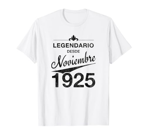 100 cumpleaños Nacido en Noviembre de 1925 Vintage 100 años Camiseta