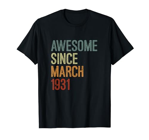 Impresionante desde marzo de 1931, regalo de cumpleaños divertido retro Camiseta