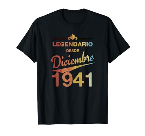 80 cumpleaños Nacido en diciembre de 1941 Vintage 80 años Camiseta