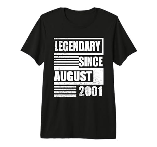 25 cumpleaños Legendario Desde Agosto de 2001 cumpleaños Camiseta Premium