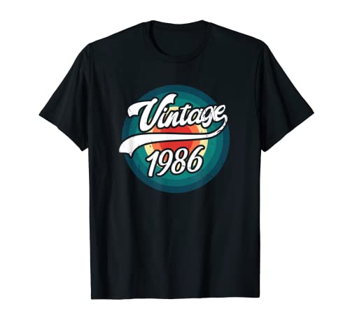 Decoración vintage de 1986 para cumpleaños de 37 años Camiseta