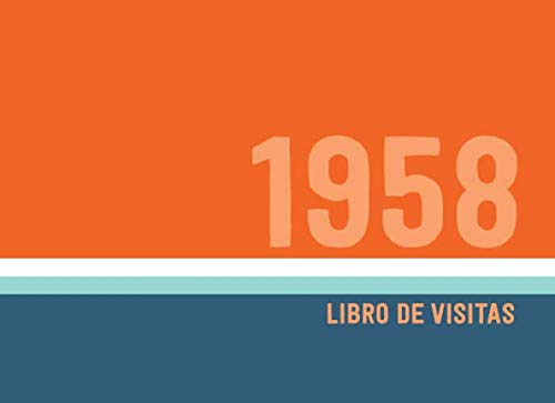 1958 Libros de Visitas: Libro de visitas para fiestas de cumpleaños de estilo retro para que la...