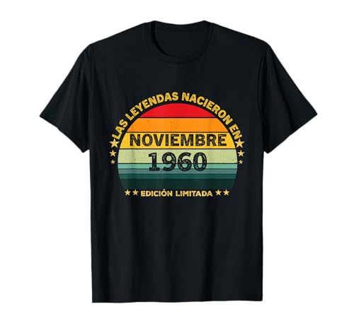 65 Años Cumpleaños Vintage Nacido En Noviembre 1960 Camiseta