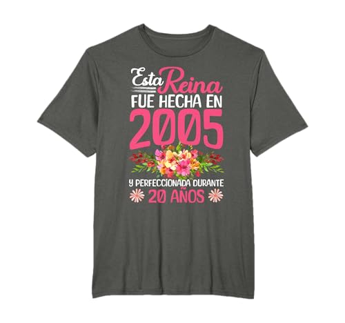20 Años Regalo de Cumpleaños Mujer Hecha En 2005 20 Años Camiseta