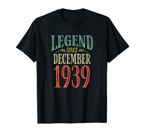 Leyenda desde diciembre de 1939 Diseño de cumpleaños Camiseta