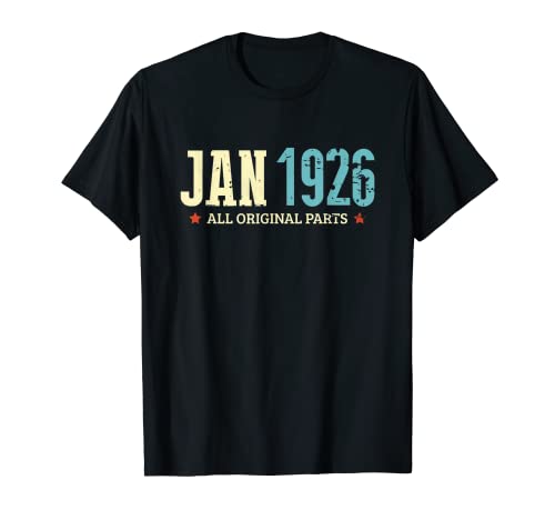 Enero de 1926 Todos los regalos de cumpleaños clásicos de piezas originales Camiseta