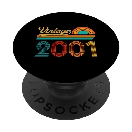 Regalo de cumpleaños número 24, 24 años, Hombres y Mujeres, Retro, Vintage 2001 PopSockets...