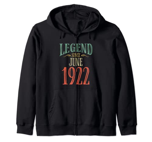 Leyenda desde junio 1922 Diseño de cumpleaños Sudadera con Capucha