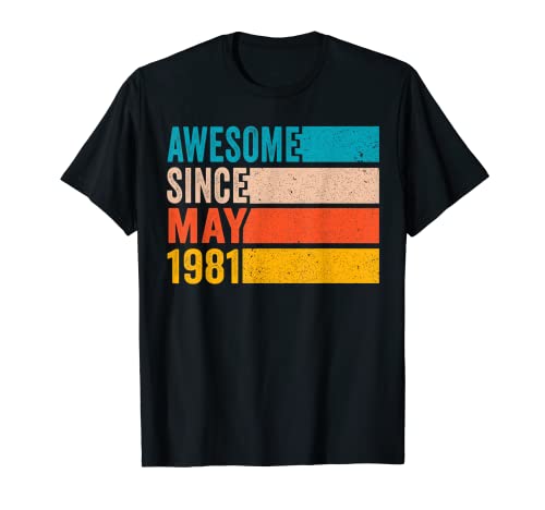 Feliz fiesta de 41 cumpleaños 41 años impresionante desde mayo 1981 Camiseta