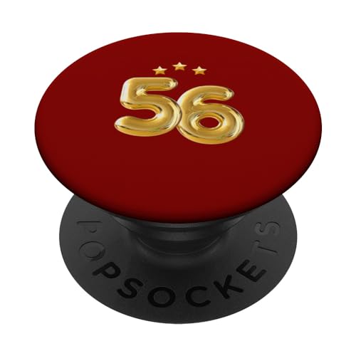 Cumpleaños De 56 Años Número Cincuenta Y Sexto Globo 56 PopSockets PopGrip Intercambiable