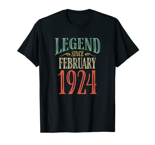 Leyenda desde febrero 1924 Diseño de cumpleaños Camiseta