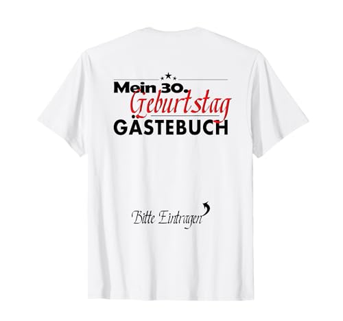 Libro de visitas para Fiesta de cumpleaños 30 años, Regalo Camiseta
