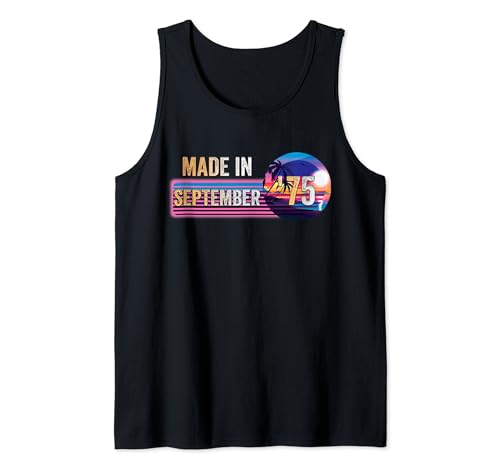 Hecho en septiembre de 1975 Impresionante desde 1975 cumpleaños vintage Camiseta sin Mangas