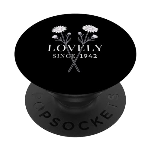 Encantador Desde 1942: cumpleaños Vintage con Estampado Floral de Margaritas PopSockets PopGrip...