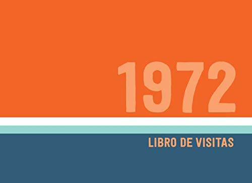 1972 Libros de Visitas: Libro de visitas para fiestas de cumpleaños de estilo retro para que la...