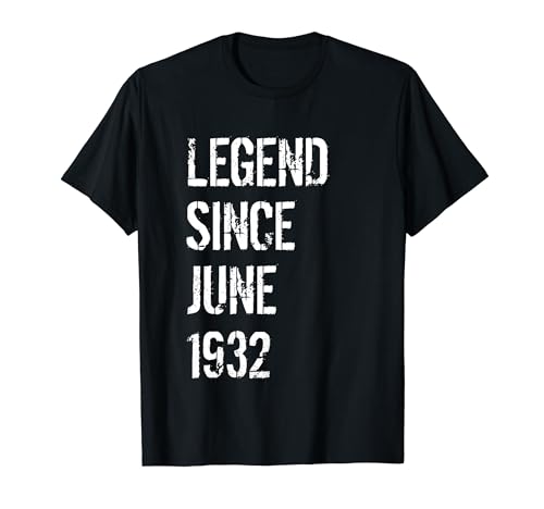 92 Cumpleaños Hombres Mujeres Nacidos Junio 1932 Camiseta
