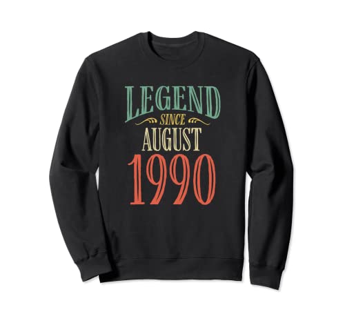 Leyenda desde agosto 1990 Diseño de cumpleaños Sudadera