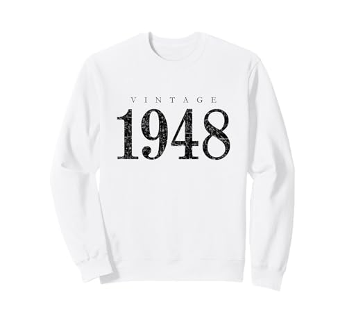Vintage 1948 (Negro Antiguo) 77 Cumpleaños 1948 Sudadera