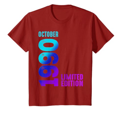 Octubre 1990 Edición Limitada Cumpleaños 1990 Camiseta
