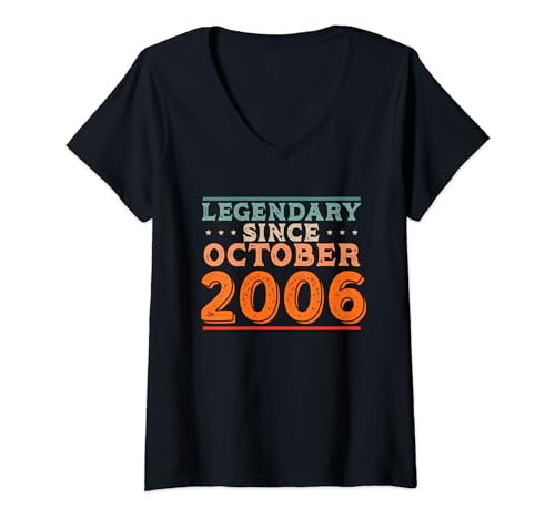 Legendario desde octubre de 2006 Retro Vintage Fiesta de Cumpleaños Camiseta Cuello V