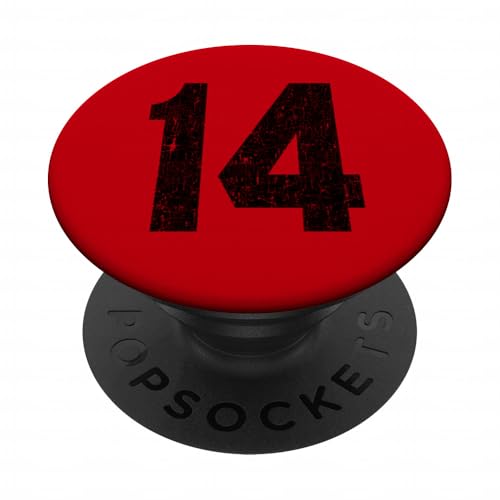 Uniforme de Jersey número 14, cumpleaños número 14 PopSockets PopGrip Adhesivo