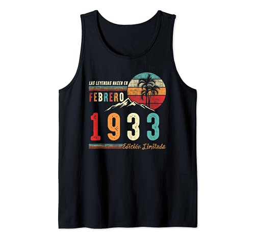 Las Leyendas Nacen en Febrero 1933 89 cumpleaños Hombre Rega Camiseta sin Mangas