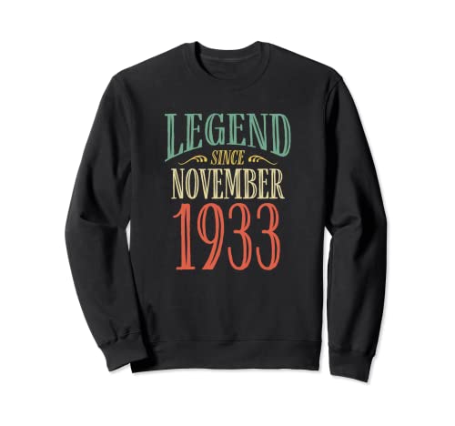 Leyenda desde noviembre de 1933 Diseño de cumpleaños Sudadera
