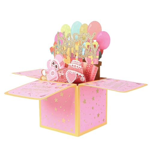 OUDQFCJ Tarjeta de Cumpleaños 3D,tarjeta desplegable (con sobre),Regalo creativo de...