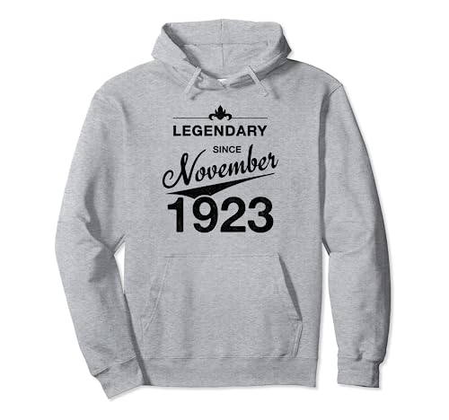 100 cumpleaños Nacido en Noviembre de 1923 Vintage 100 años Sudadera con Capucha