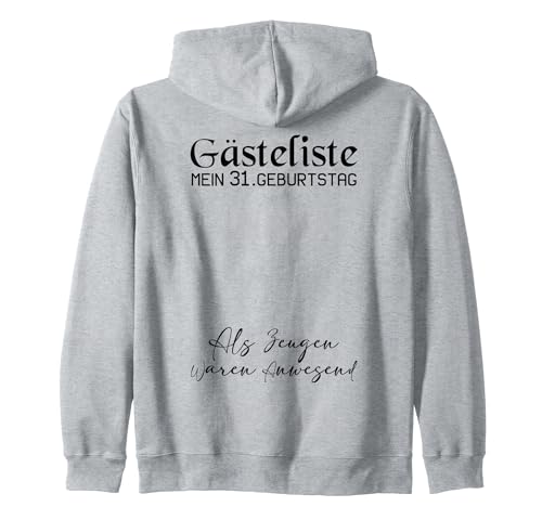 Gästeliste Mein 31. Geburtstag Libro de visitas Firma Sudadera con Capucha