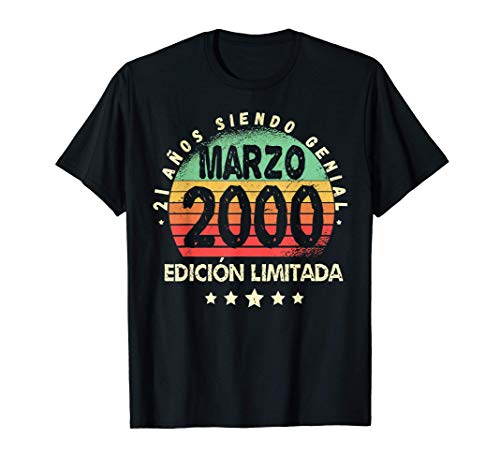 Nacido En Marzo 2000 21 Años Cumpleaños 21 Años Regalo Camiseta